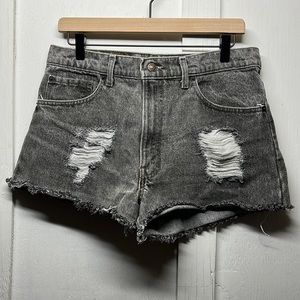 Levi’s black denim high waisted shorts
